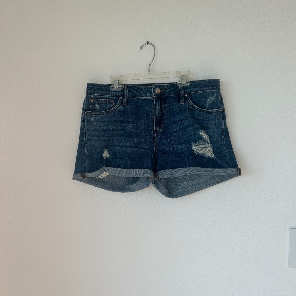Joe's Jeans high‑rise distressed denim shorts – W29